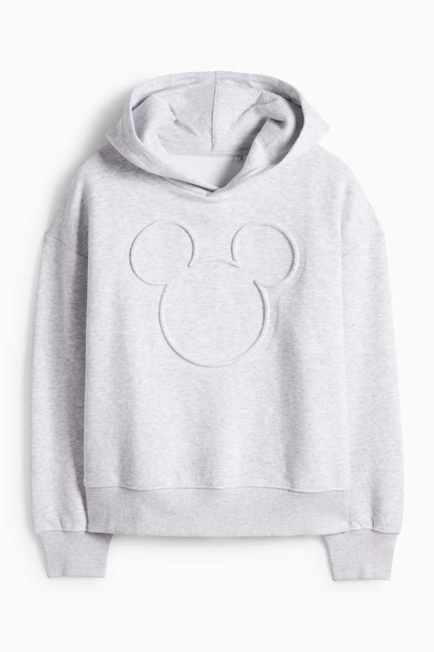 Dames - Hoodie - Mickey Mouse - licht grijs-mix