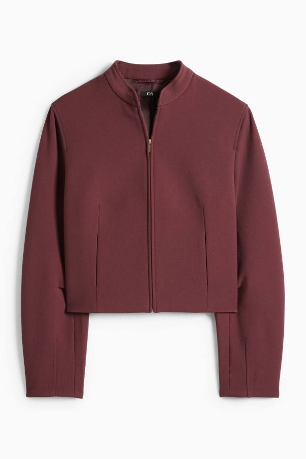 Women - Oversized cropped blazer - bordeaux