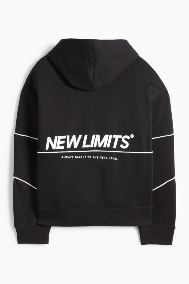 Děti - chlapci - Mikina s kapucí - černá