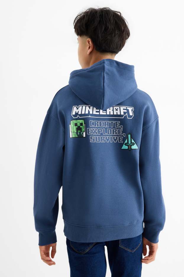 Enfants garçons - Minecraft - sweat à capuche - bleu foncé