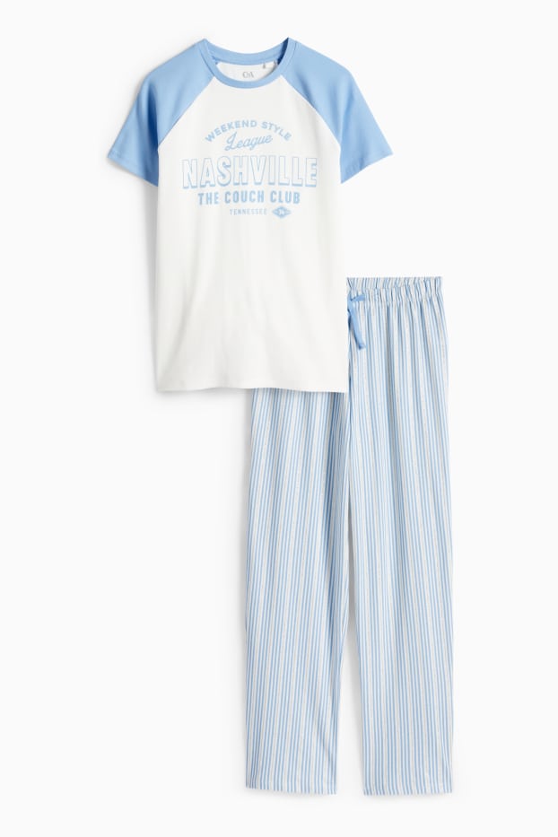 Děti - dívky - Nashville - pyžamo - 2dílné - bílá / světle modrá