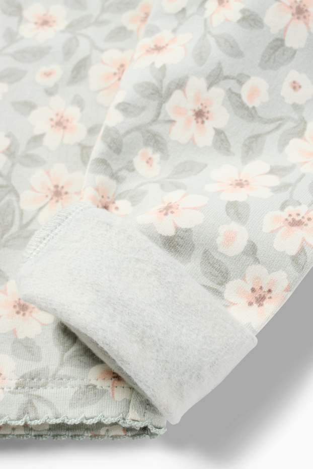 Baby Mädchen - Blümchen - Baby-Thermoleggings - mintgrün