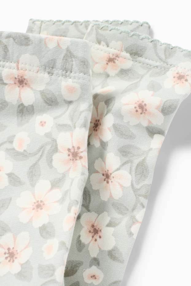 Baby Mädchen - Blümchen - Baby-Thermoleggings - mintgrün