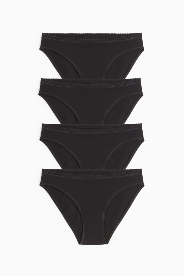 Femmes - Lot de 4 - culottes - noir
