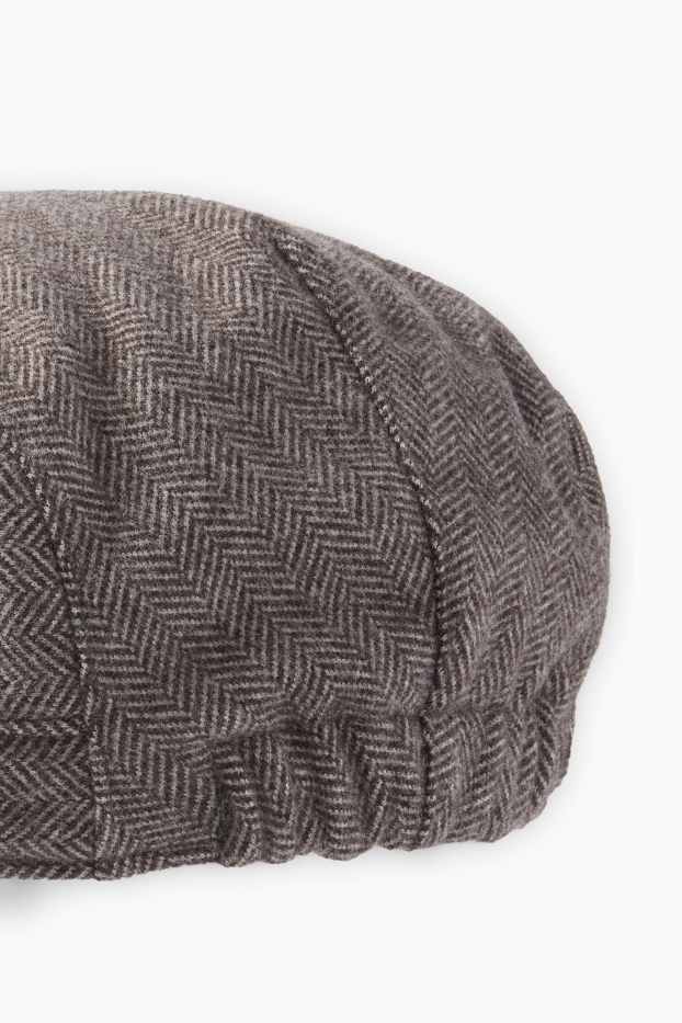 Hommes - Béret - à motif - marron
