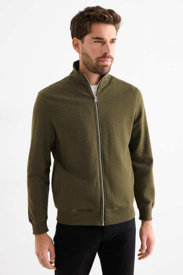 Mężczyźni - Rozpinana bluza - kaki