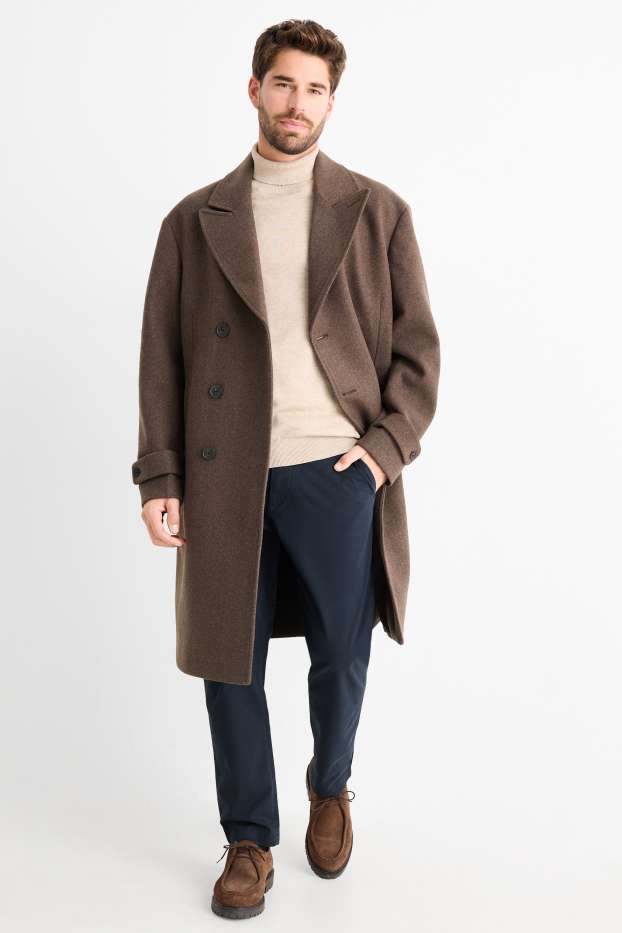 Pánské - Kalhoty chino - tapered fit - tmavomodrá