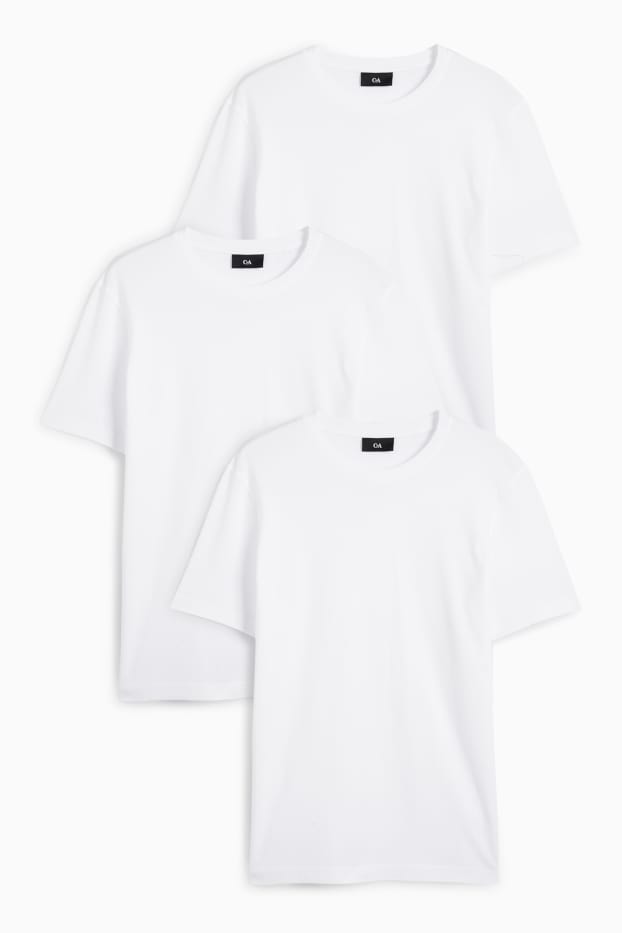 Herren - Multipack 3er - T-Shirt - Regular Fit - weiß
