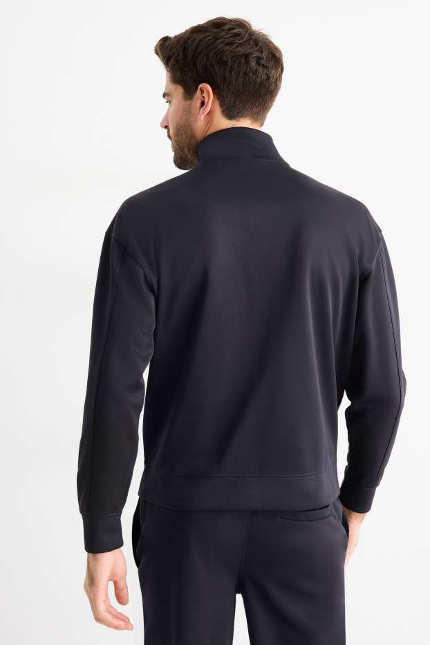 Uomo - Felpa con zip tecnica - blu scuro