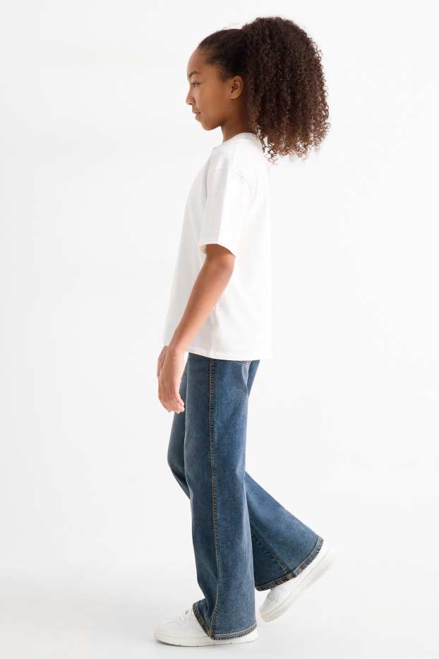 Dzieci dziewczynki - Wide leg jeggings - dżins-niebieski