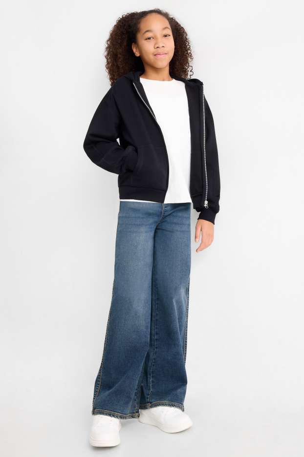 Dzieci dziewczynki - Wide leg jeggings - dżins-niebieski