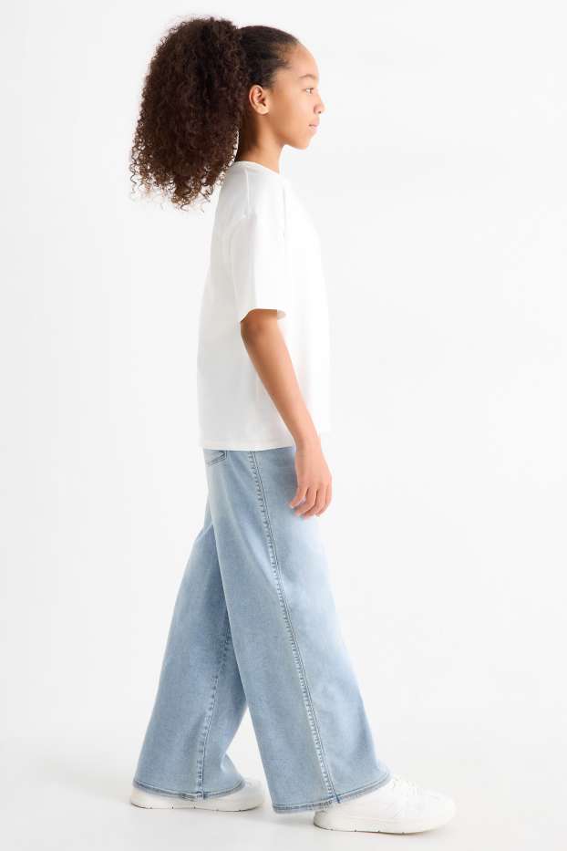 Enfants filles - Wide leg jeggings - jean bleu clair
