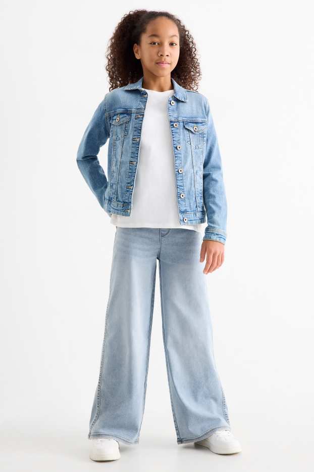Enfants filles - Wide leg jeggings - jean bleu clair