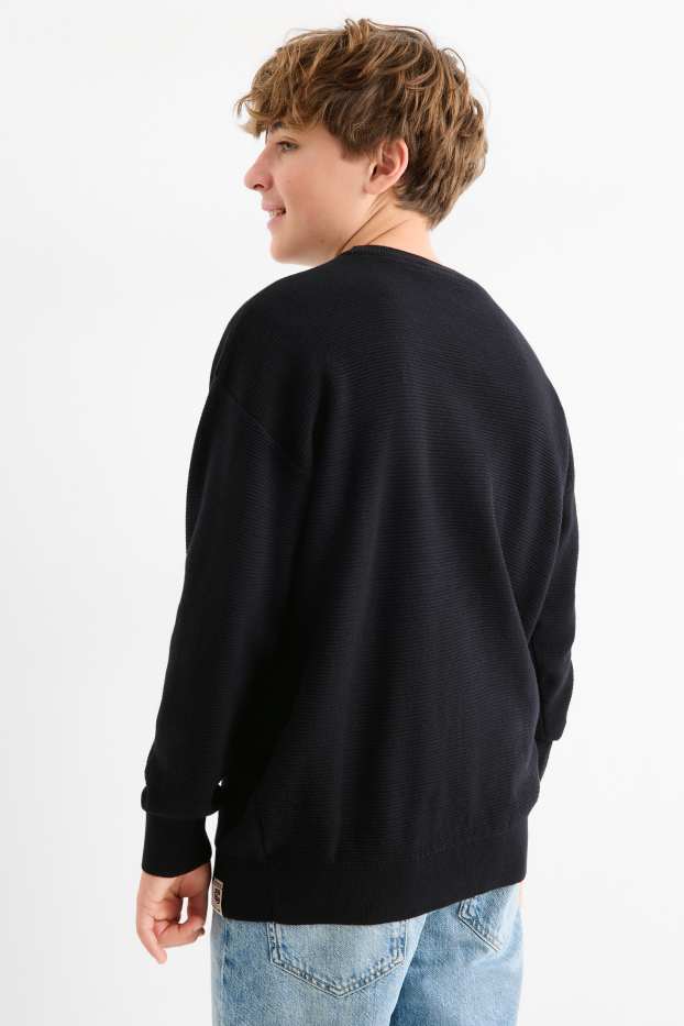 Děti - chlapci - Svetr - žebrovaný - černá