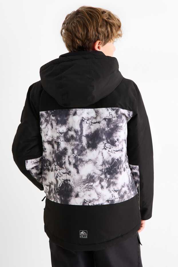 Kinderen: jongens - Ski-jas met capuchon - waterdicht - zwart