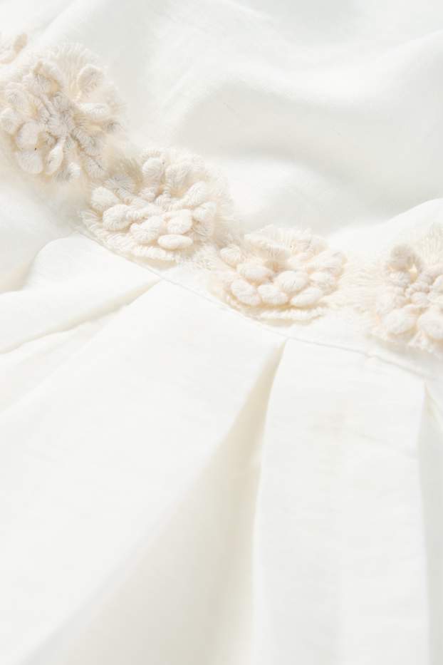 Enfants filles - Fleurs - robe - festive - blanc