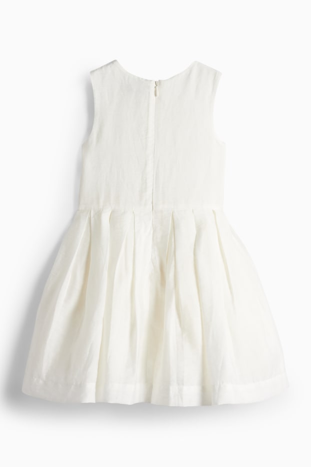 Enfants filles - Fleurs - robe - festive - blanc
