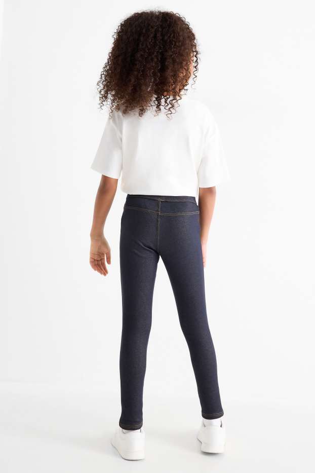 Nena - Paquet de 2 - leggings tèrmics - estil de texans - texà blau fosc