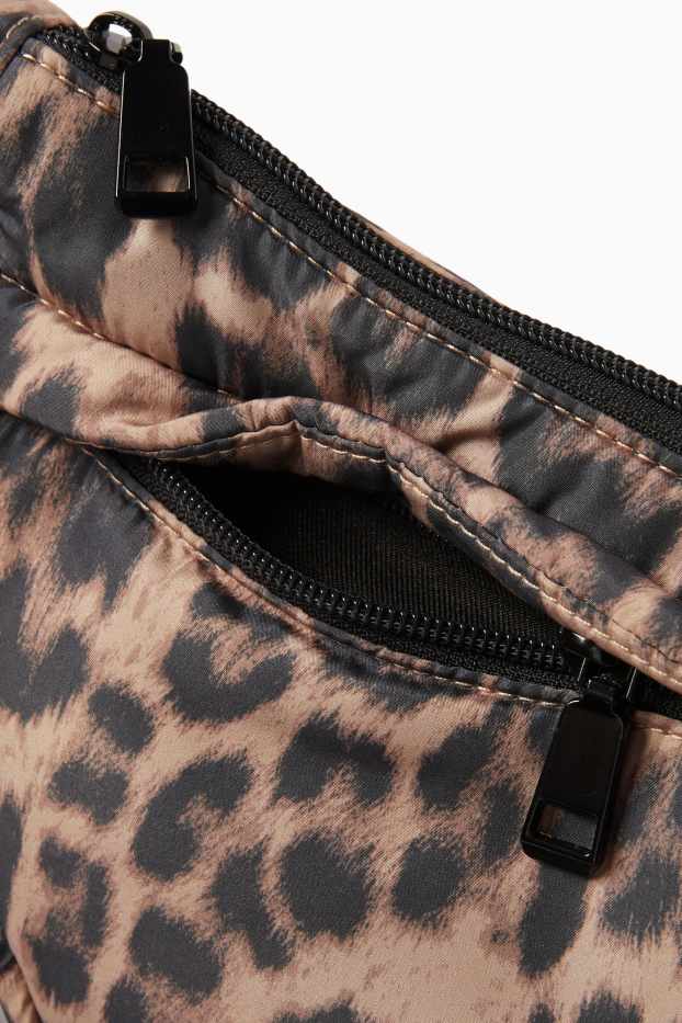 Dona - Bandolera - estampat de lleopard - negre/beix