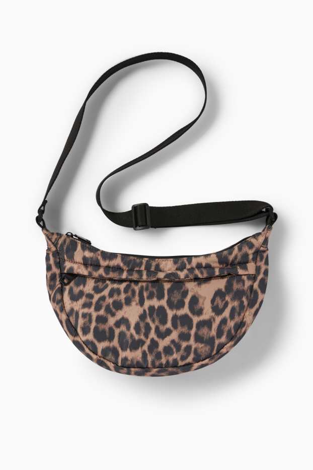 Dona - Bandolera - estampat de lleopard - negre/beix