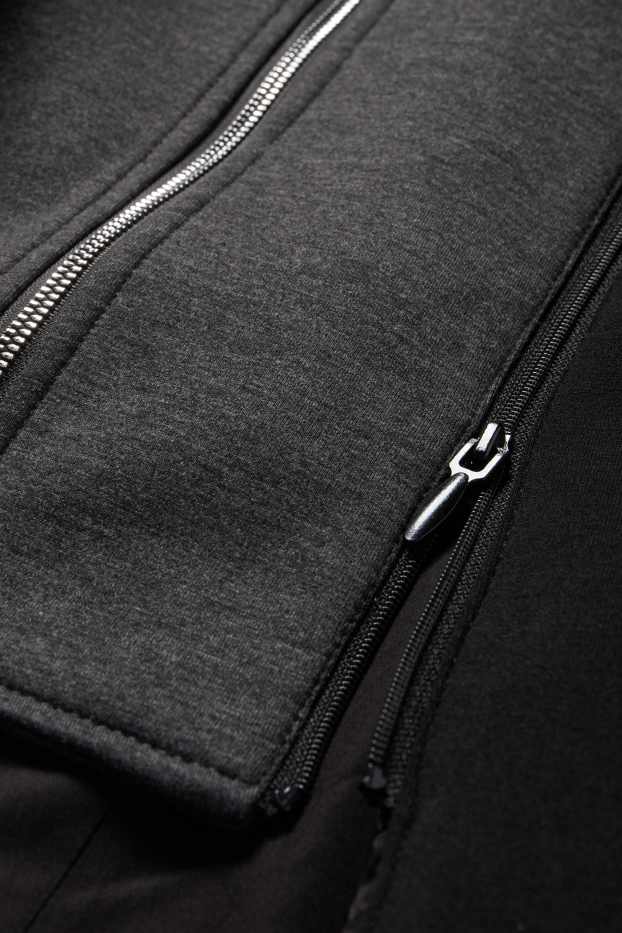 Damen - Mantel mit Kapuze - schwarz