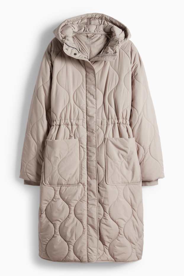 Dona - Abric embuatat amb caputxa - beix