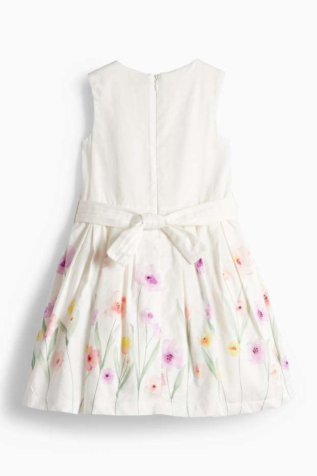 Children Girls - Floral - dress - party - white