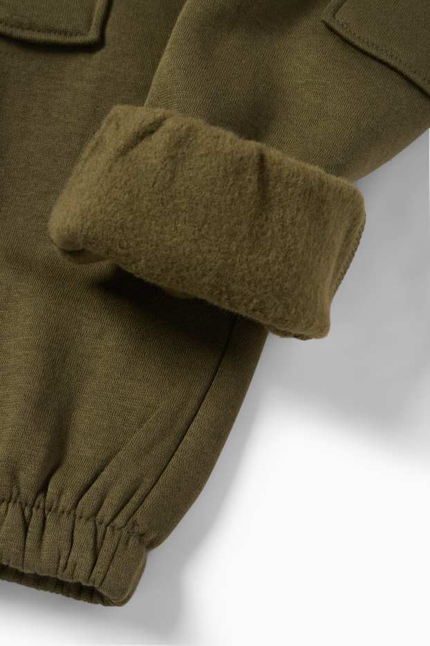 Kinderen: jongens - Set van 2 - cargojoggingbroek - donkergroen