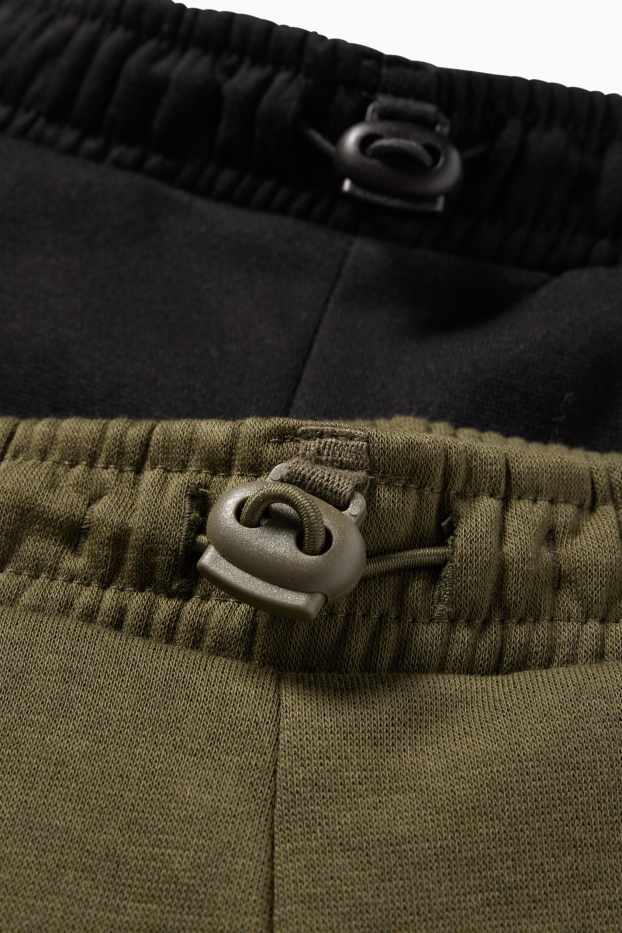 Kinderen: jongens - Set van 2 - cargojoggingbroek - donkergroen