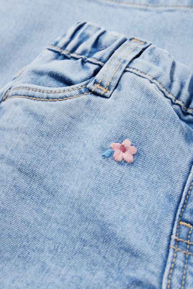 Kinderen: meisjes - Bloem - wide leg jeans - LYCRA® - jeanslichtblauw