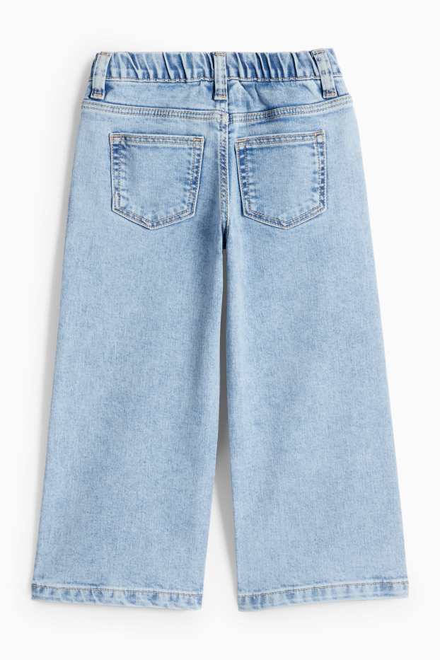 Kinderen: meisjes - Bloem - wide leg jeans - LYCRA® - jeanslichtblauw