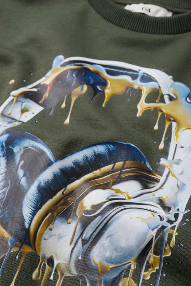 Děti - chlapci - Sluchátka - mikina - zelená