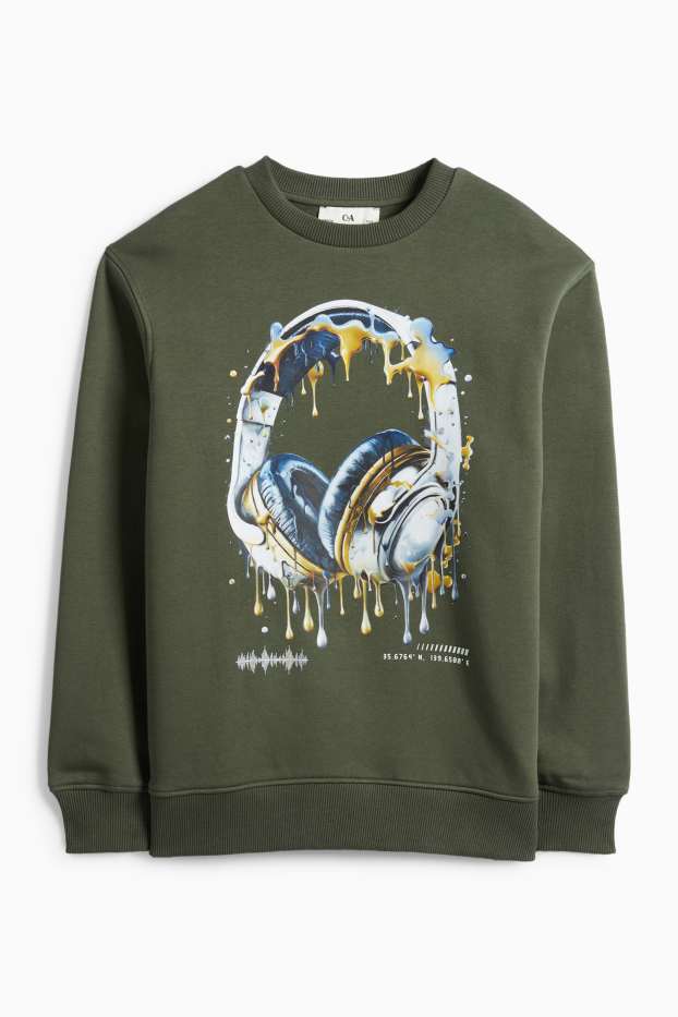 Děti - chlapci - Sluchátka - mikina - zelená