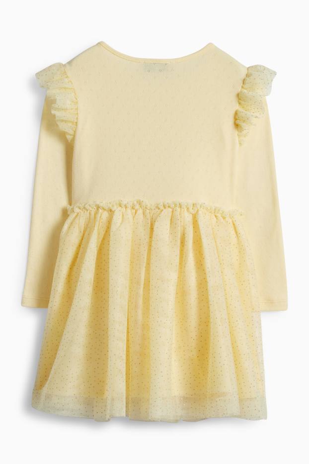 Enfants filles - Chat - robe - jaune