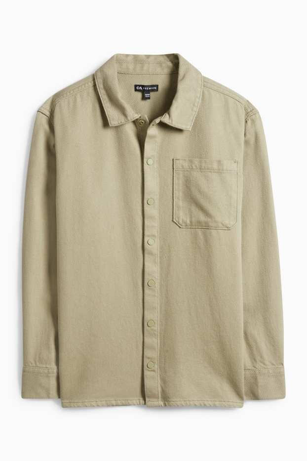 Děti - chlapci - Košilová bunda - khaki