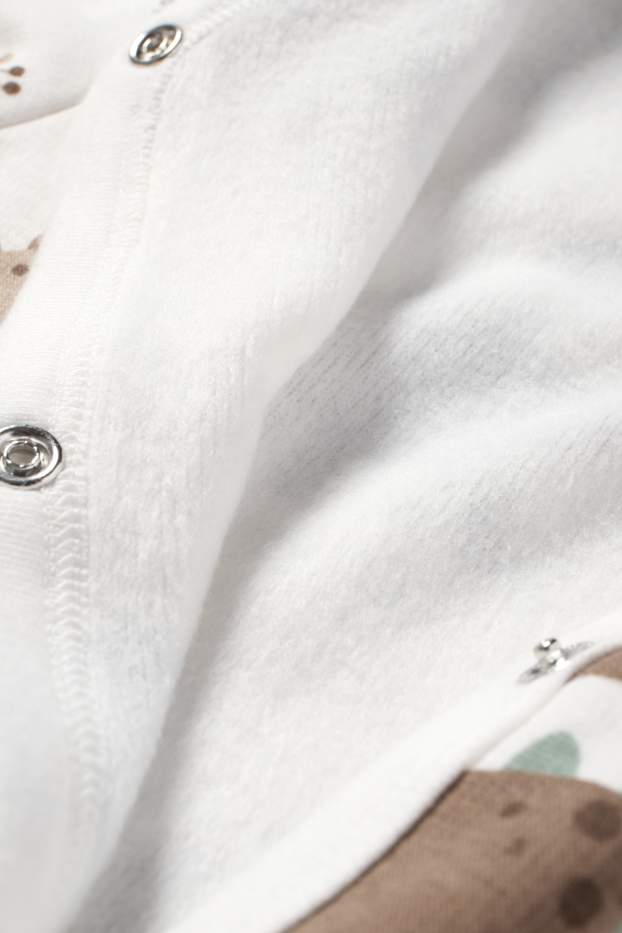 Baby Boys - Dino and elephant - baby sleepsuit - white