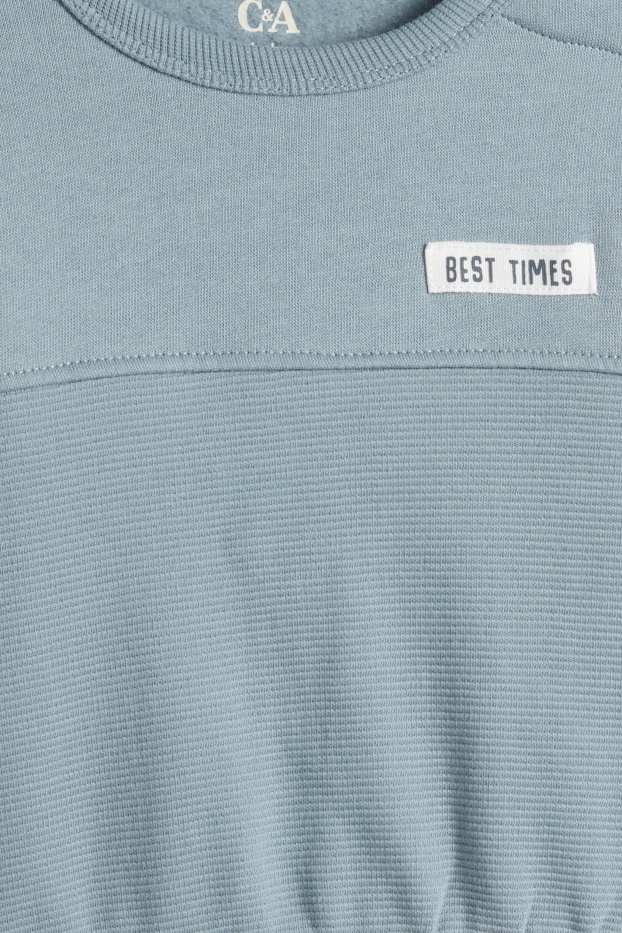 Bebeluși - băieți - Multipack 3 buc. - Dino - bluză de molton bebeluși - albastru închis