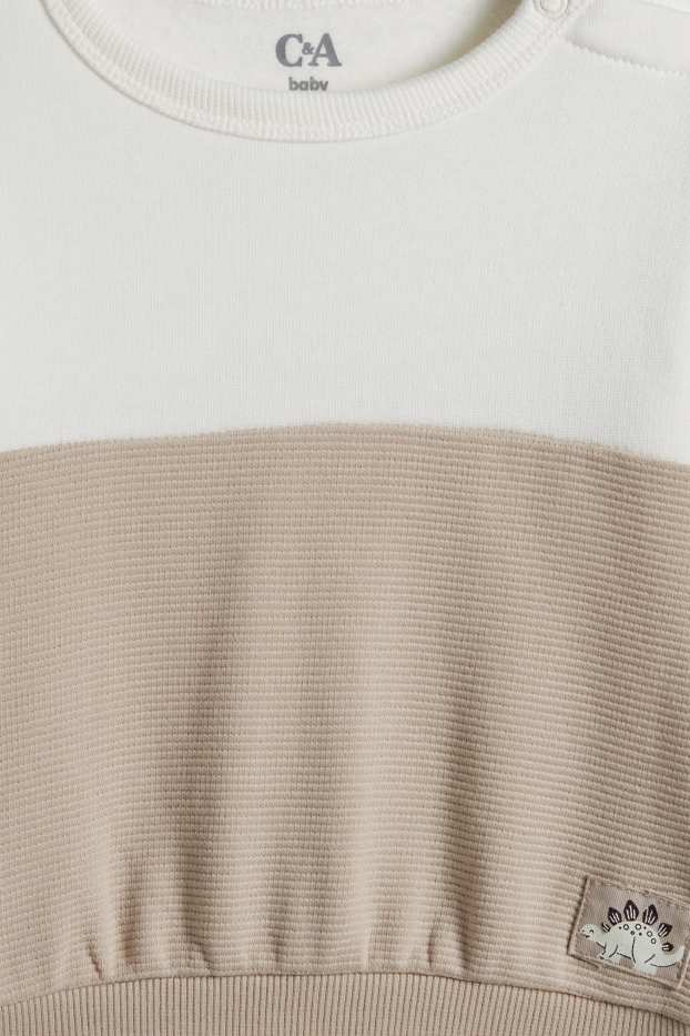 Bebeluși - băieți - Multipack 3 buc. - Dino - bluză de molton bebeluși - albastru închis