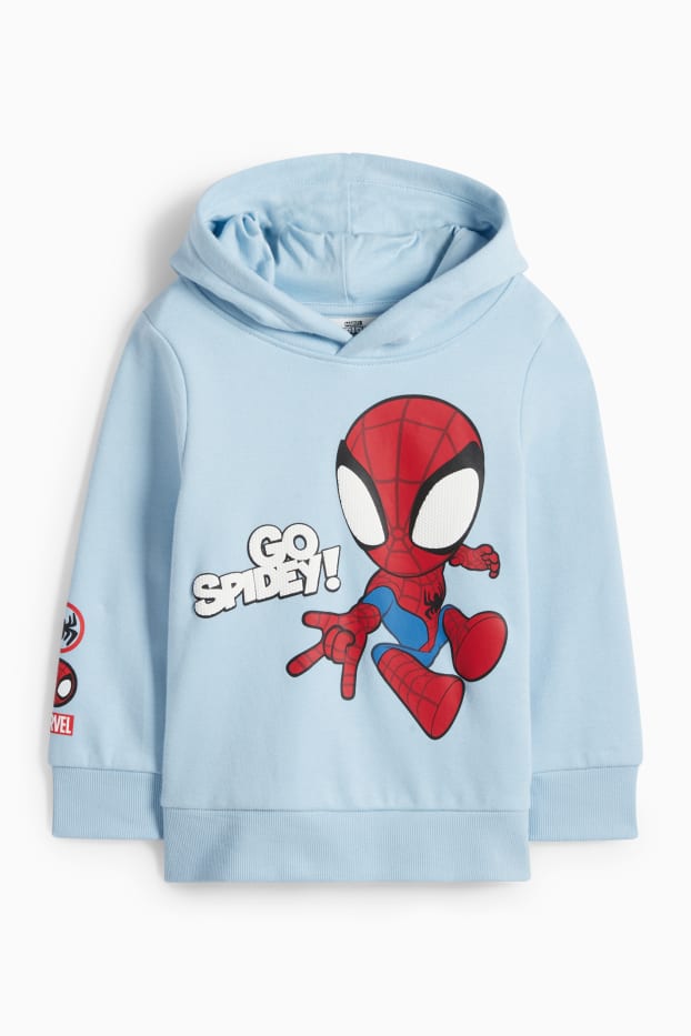 Děti - chlapci - Spidey a jeho úžasní přátelé - mikina s kapucí - světle modrá