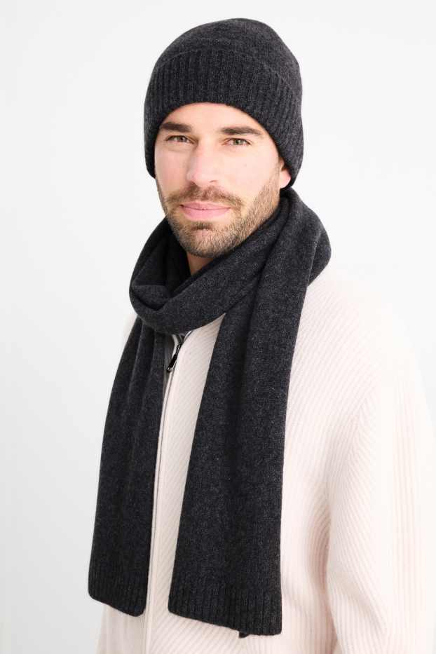 Hommes - Foulard en cachemire - gris foncé