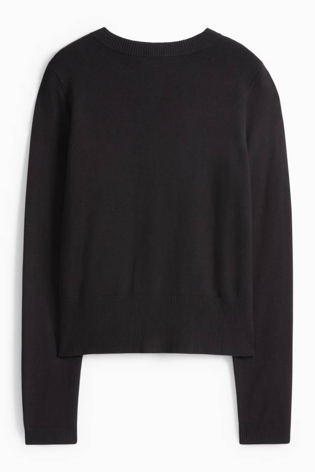 Femei - Cardigan tricotat - negru