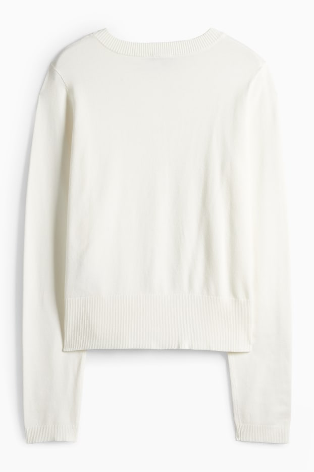 Femei - Cardigan tricotat - alb