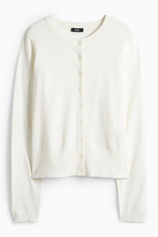 Femei - Cardigan tricotat - alb