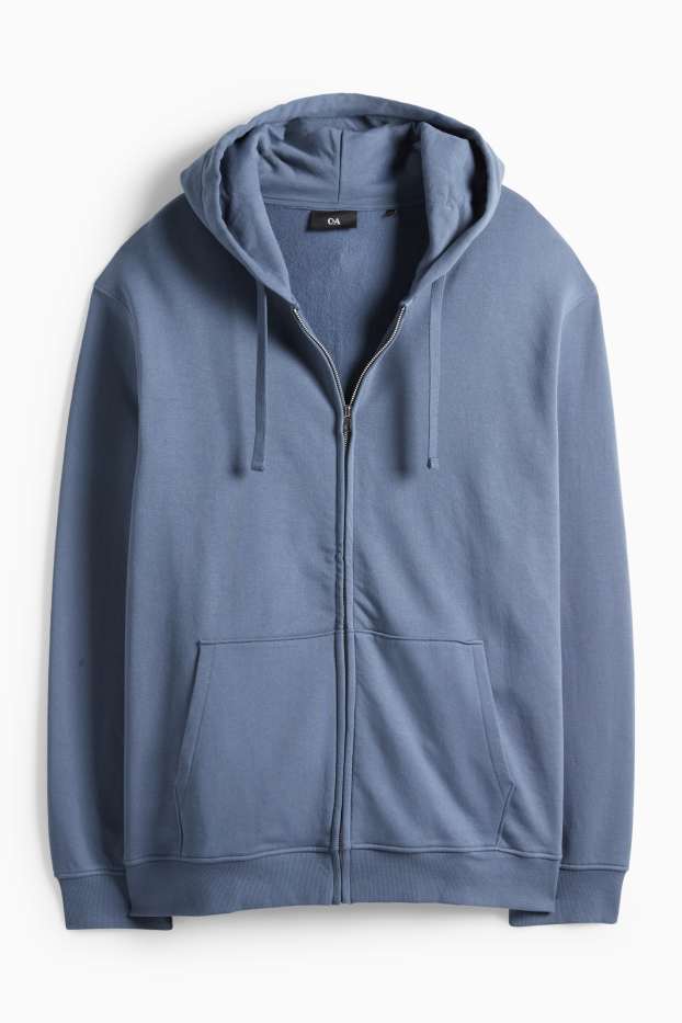 Herren - Sweatjacke mit Kapuze - blau