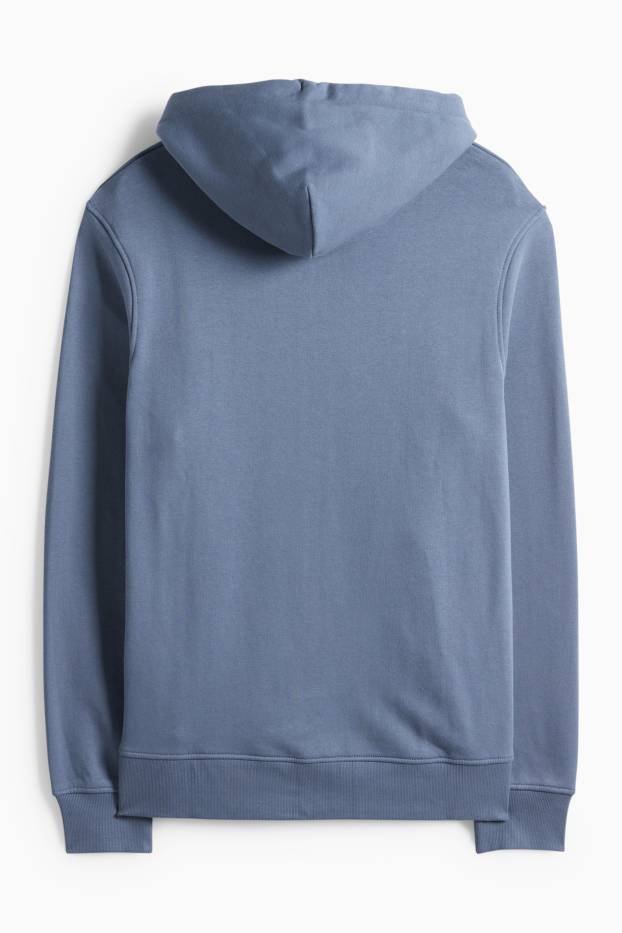 Pánské - Tepláková bunda s kapucí - modrá