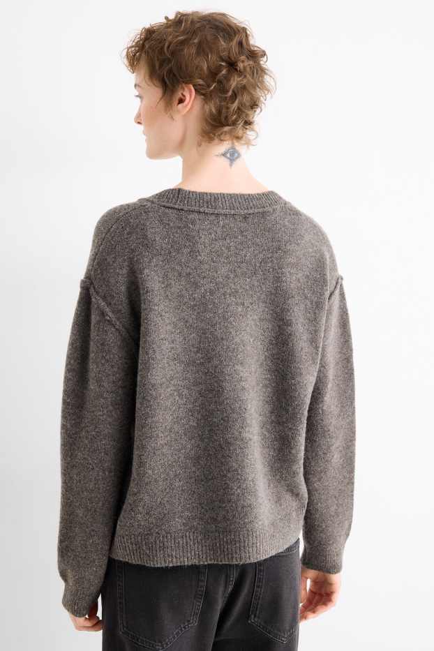 Femmes - Gilet de maille - gris chiné