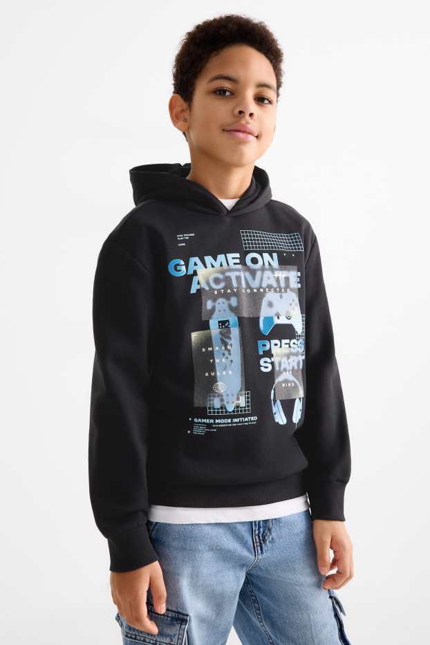 Kinderen: jongens - Gaming - hoodie - zwart