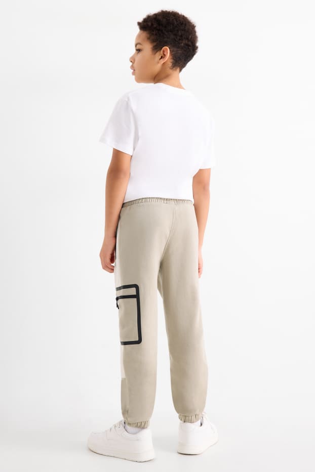 Copii - Băieți - Pantaloni de trening cargo - bej