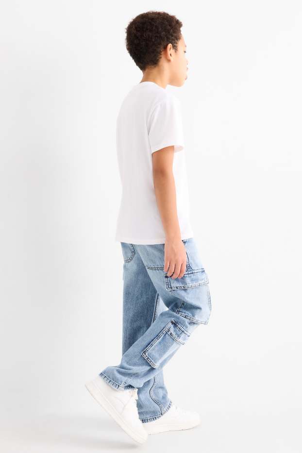 Kinderen: jongens - Cargojeans - jeanslichtblauw