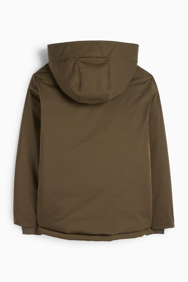 Damen - Jacke mit Kapuze - gefüttert - wasserabweisend - khaki